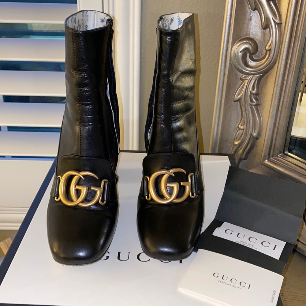 Gucci black leather boots